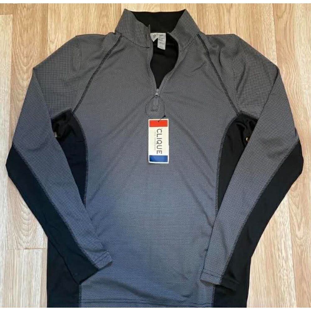 New Men's Clique Ice Pique Colorblock Mens Half Zip Tech Pullover - Small